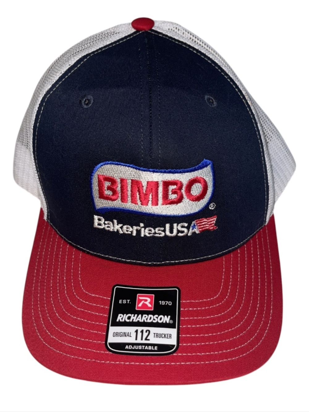 Bimbo Bakeries USA Snapback Adjustable Mesh Trucker Hat Red White Blue New